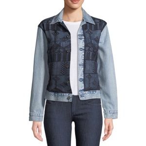 LEVI’S Navy Lace Jean Trucker Southwest Denim Jacket